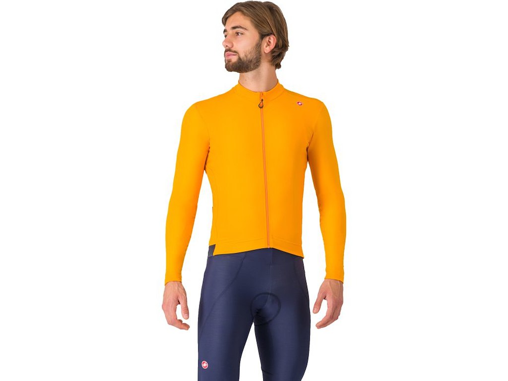 Espresso Thermal Jersey   Cykeltrøje   Lange ærmer   Vivid Orange Darl Gray   M fra Castelli