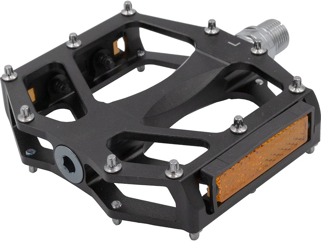 Flat Pedal Med Refleks   Cr Mo Aksel   Sort fra Bike Attitude