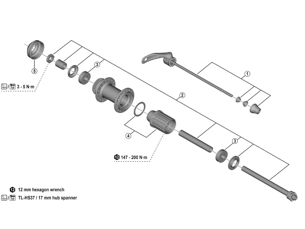 Aksel Komplet Til Bagnav Model Fh Qc400 Hm B fra Shimano