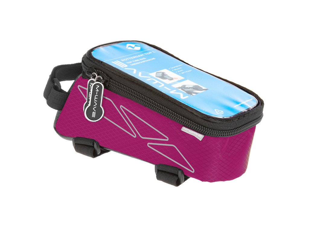 M Wave Rotterdam Top L   Cykeltaske Til Stel   Velcro Montering   Pink   Str. 1.2 Liter fra M-wave