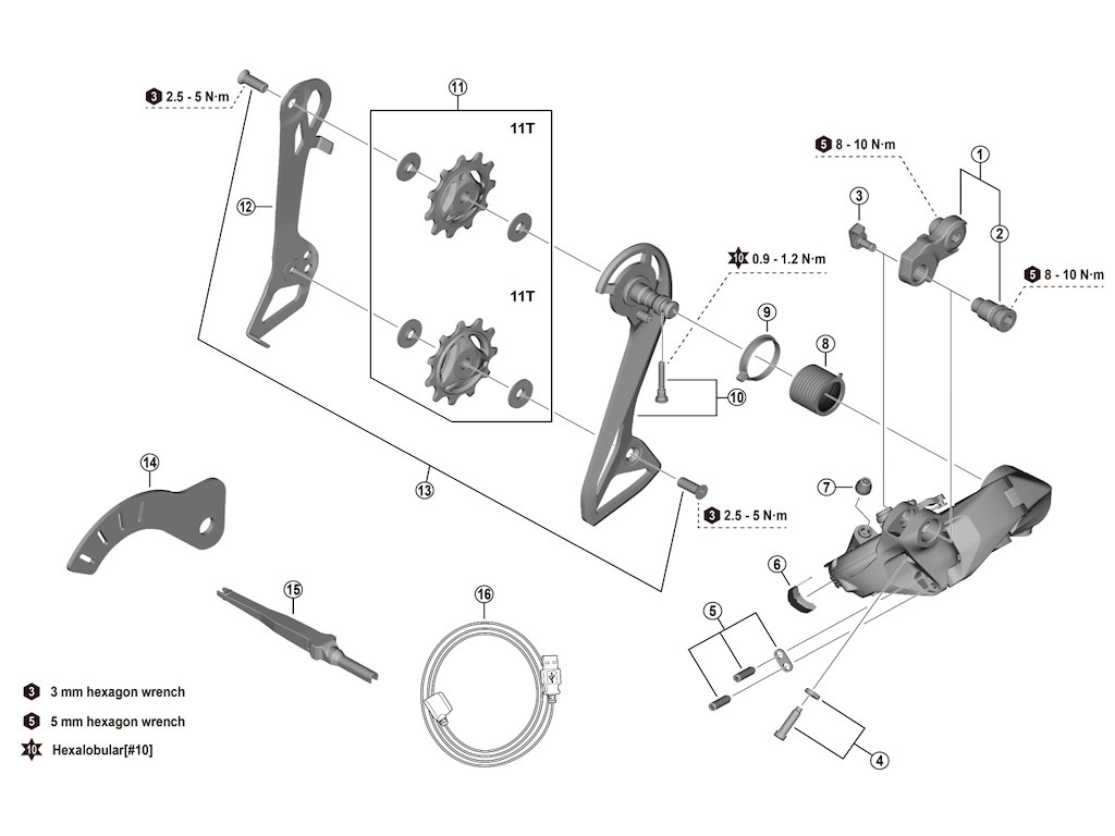 Ultegra P Tension Fjeder Til Bagskifter Model Rd R8150 fra Shimano