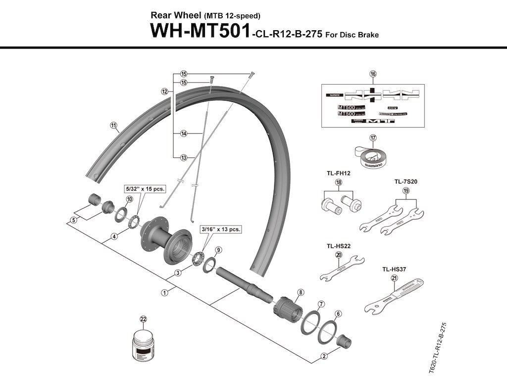 Eger 267.5mm Lang Til Baghjul Model Wh Mt501 Cl R12 B 275 fra Shimano