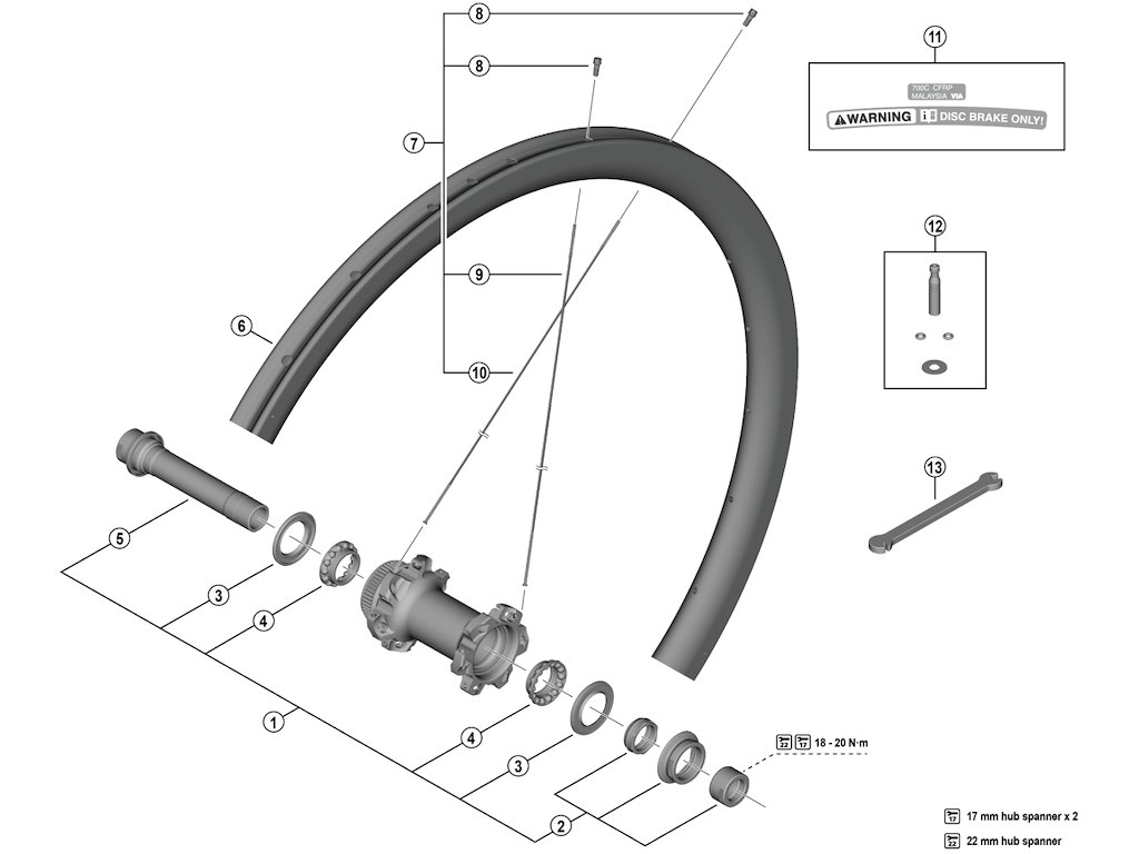 Dura Ace Eger 285mm Lang Til Forhjul Model Wh R9270 C36 Tu F fra Shimano