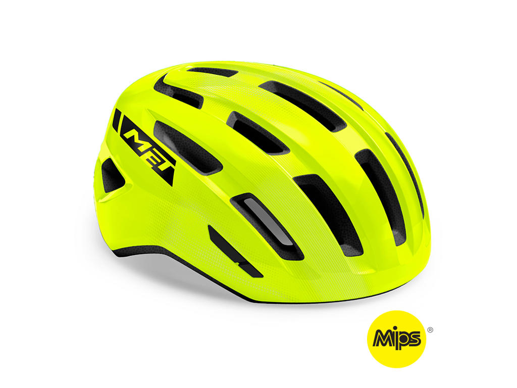 Miles Mips   Cykelhjelm   Crossover   Gul Glossy   Str. 52 58 Cm fra Met
