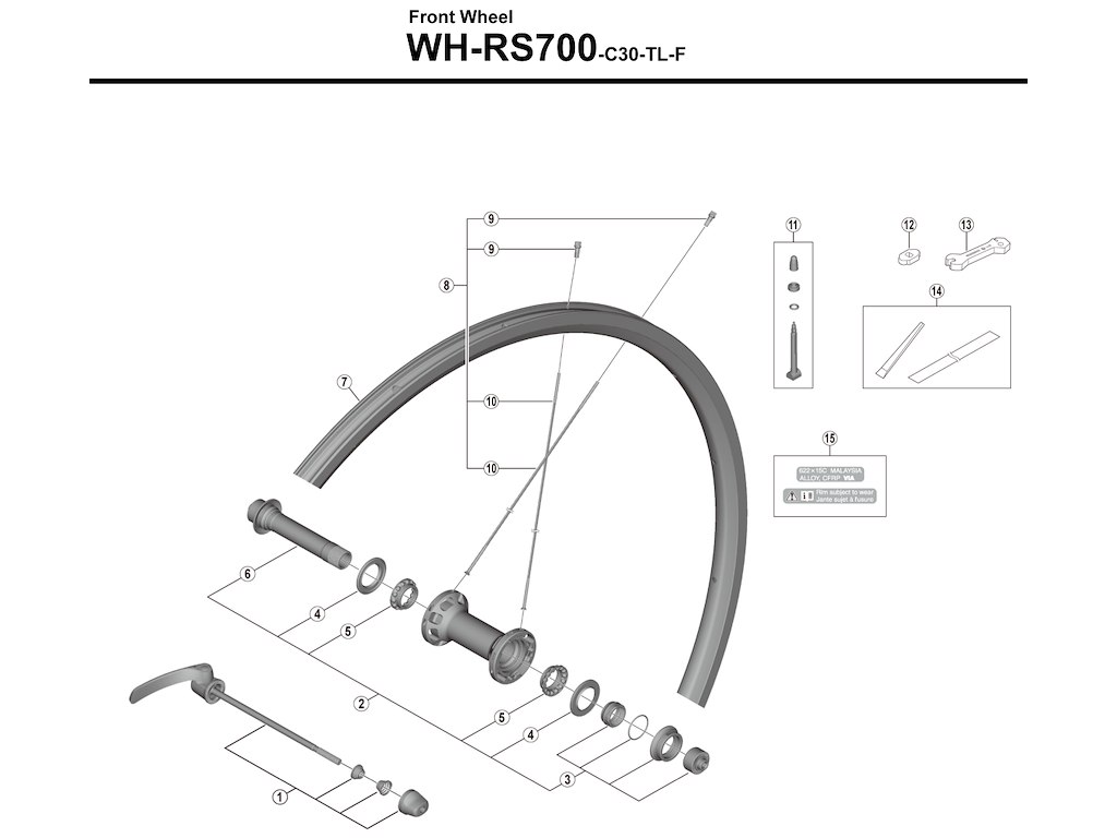 Eger 280.5mm Lang Til Forhjul Model Wh Rs700 C30 Tl F fra Shimano