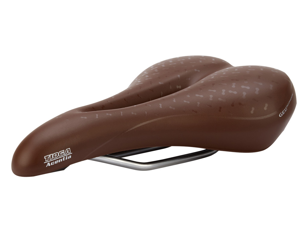 Sadel   Model Fortis Aura Brun Med Gel fra Tioga