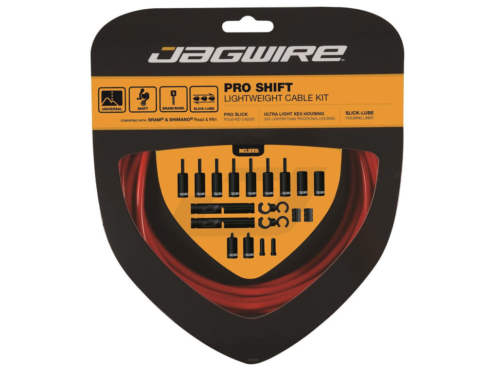 Pro Shift   2x Gearkabel Sæt   Road Mtb   Rød fra Jagwire
