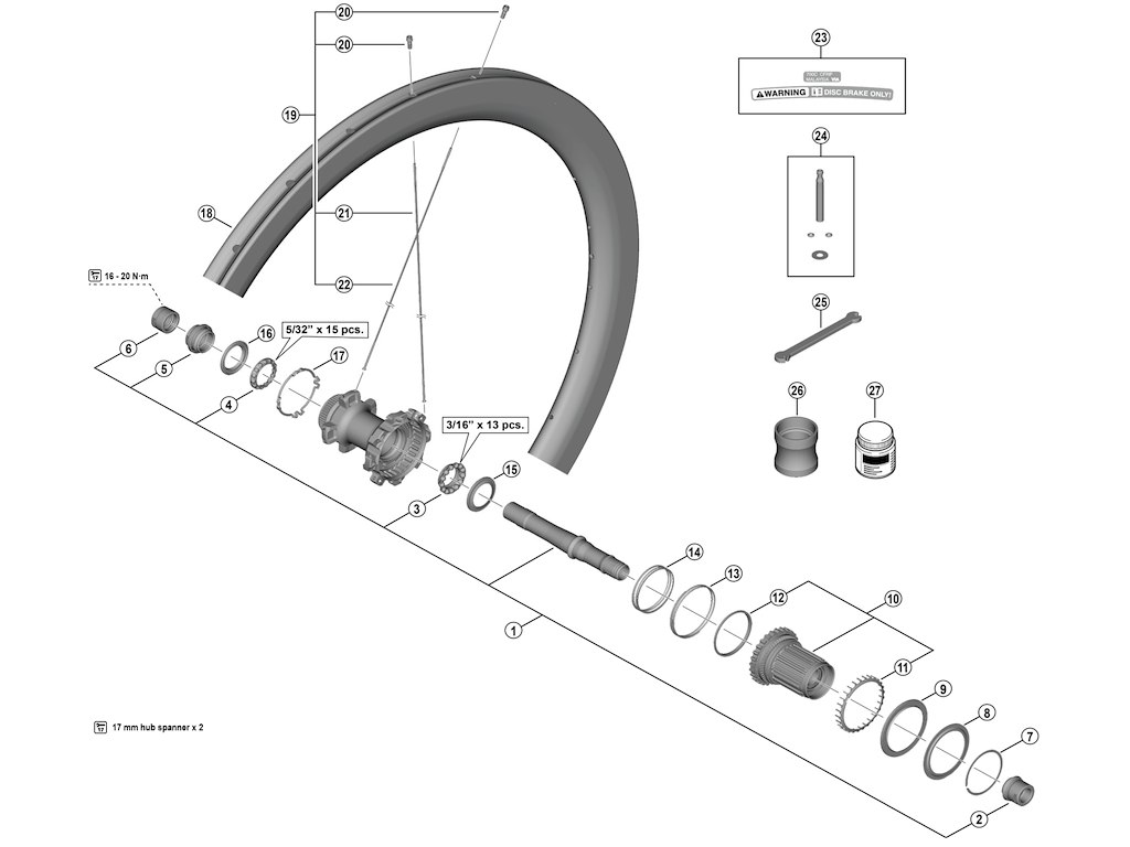 Dura Ace Pakningsring Venstre Til Baghjul Model Wh R9270 C50 Tu R fra Shimano
