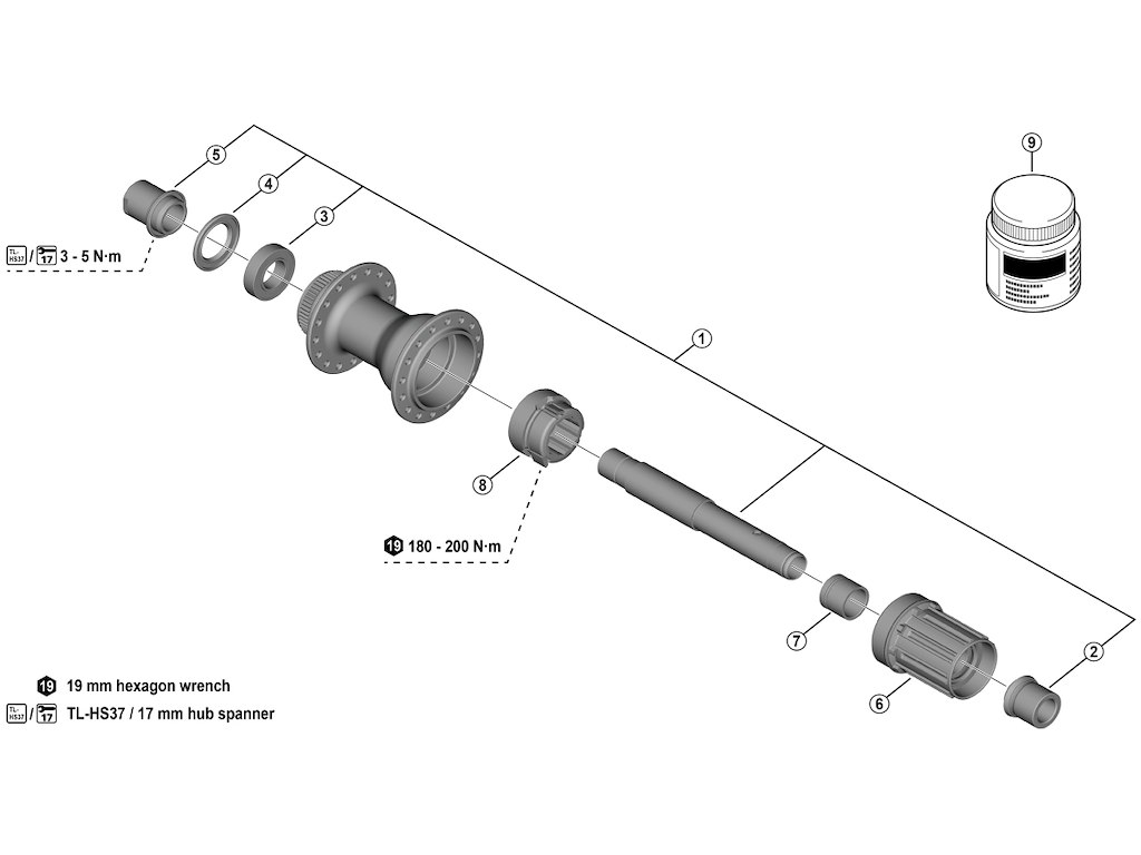 Kassettehus Til Bagnav Model Fh Tc500 fra Shimano
