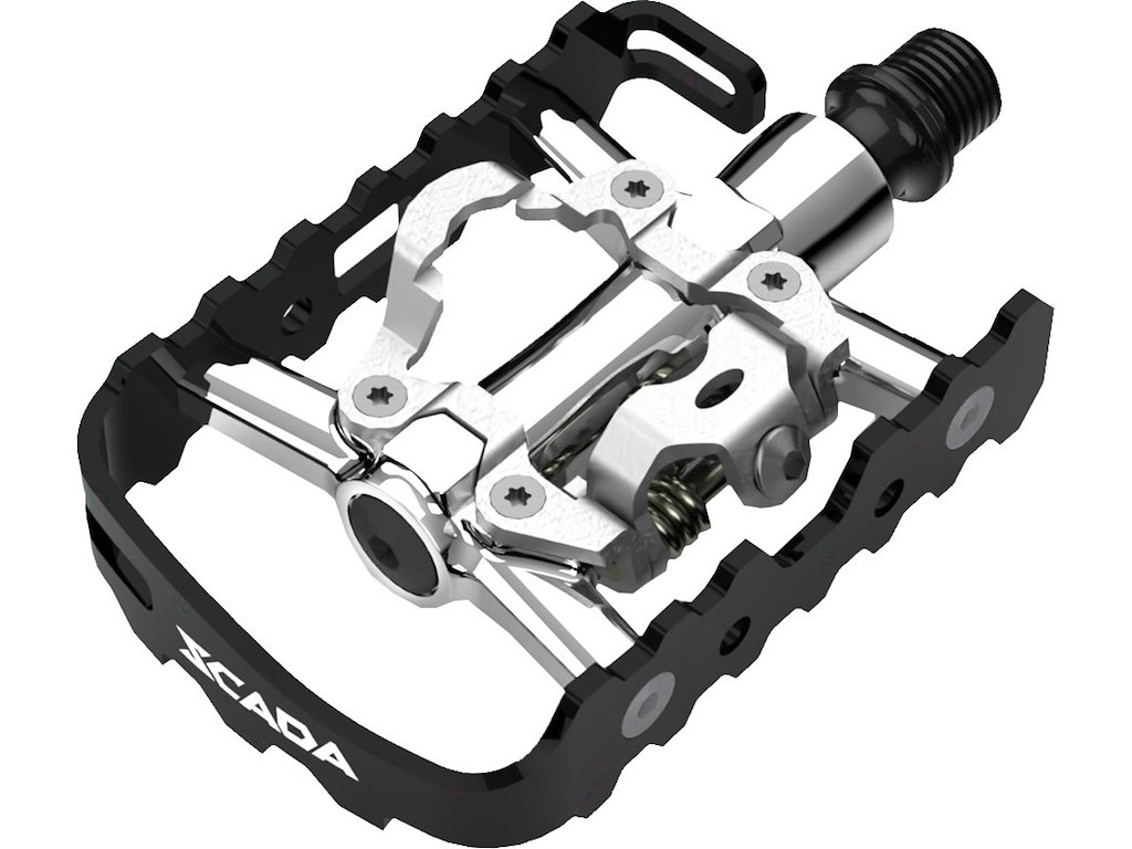 Mtb Gravel Kombi Pedal   Spd Almindelig   Inkl Klamper   Sort Sølv fra Bike Attitude