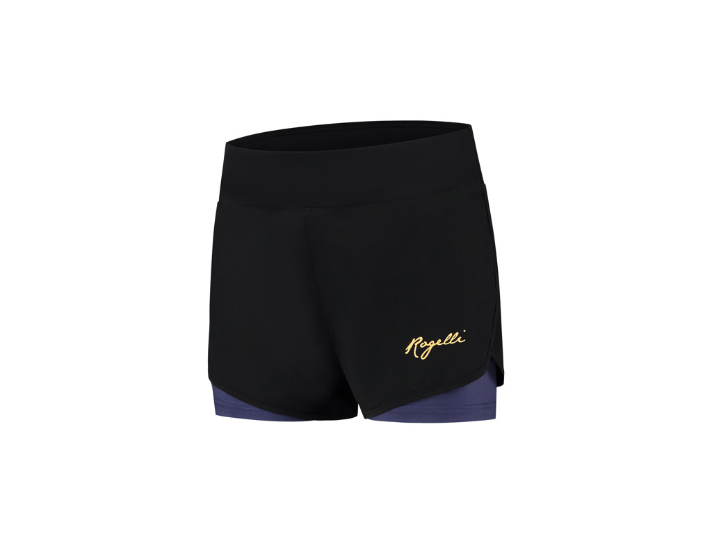 Indigo   Løbeshorts 2 In 1   Dame   Sort Purple   Str. S fra Rogelli