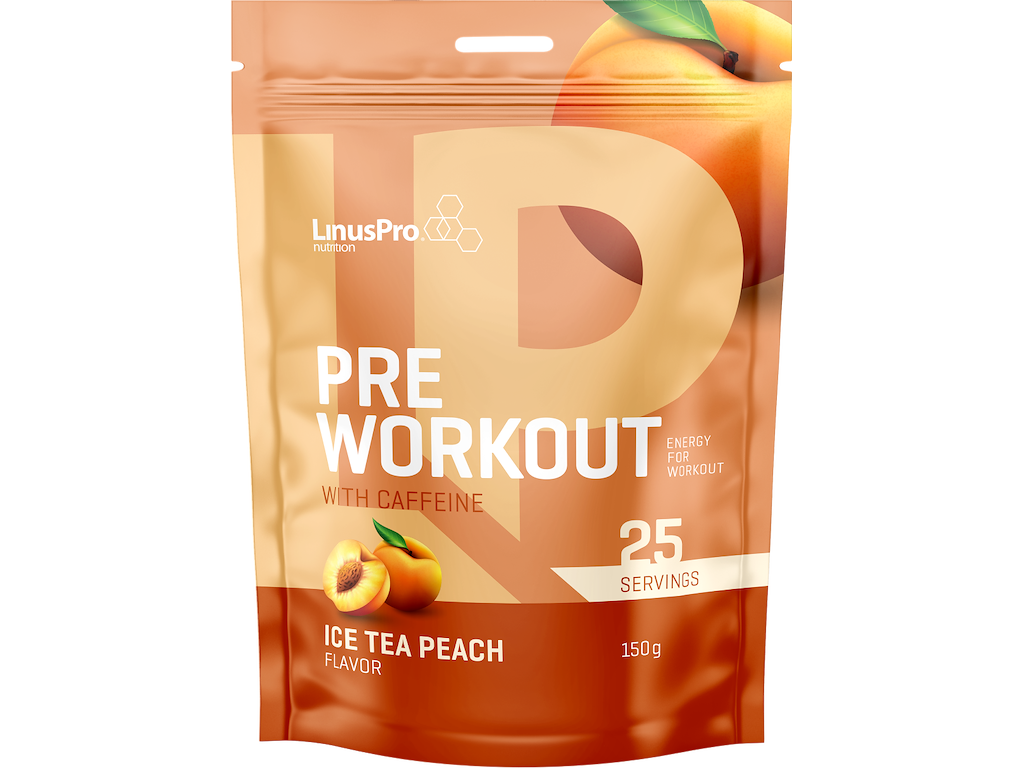 Pre Workout Med Koffein   Ice Tea   150g fra Linuspro