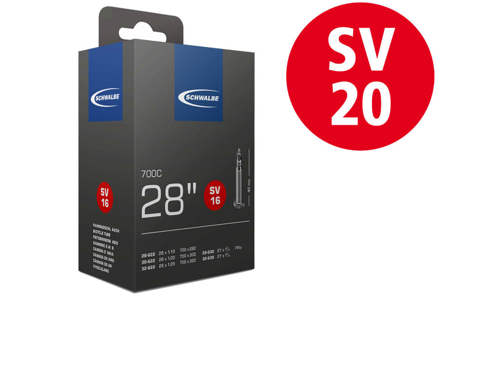 Slange 700x18 25c X Light Med 50mm Lang Racerventil Sv20 fra Schwalbe