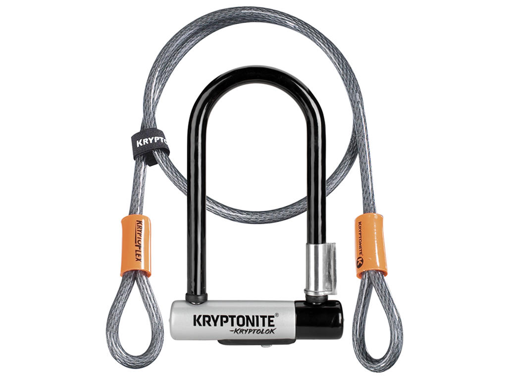 Bøjlelås Med Wire   Kryptolok Mini 7   U Lock Med Flex fra Kryptonite
