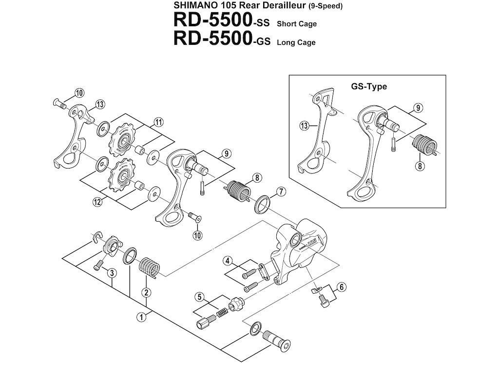 Monteringsbolt For Bagskifter Rd 5500 fra Shimano