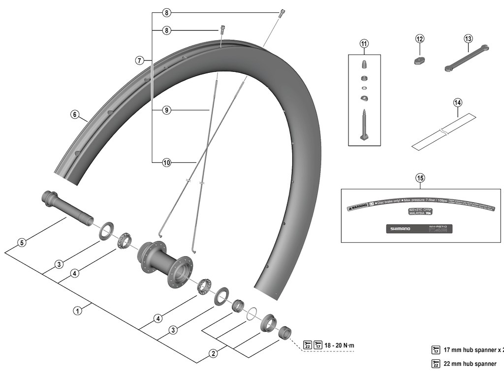 Eger 267.5mm Lang Til Forhjul Model Wh Rs710 C46 Tl F fra Shimano