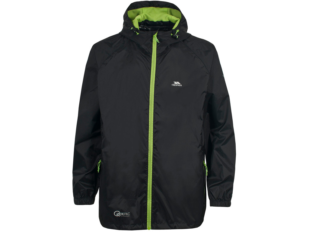 Qikpac   Regnjakke   Unisex   Sort   Xs fra Trespass