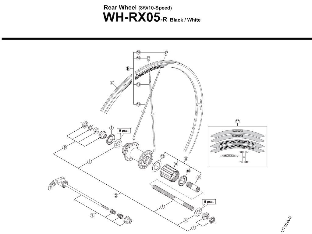 Eger Til Baghjul Model Wh Rx05   284mm  Lang fra Shimano