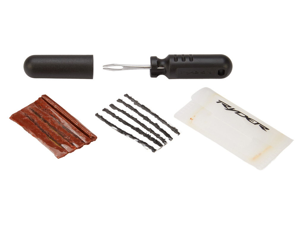 Slug Plug Kit   Lappegrej Til Tubeless Dæk   Værktøj Inkl. 10 Lappestrips fra Ryder
