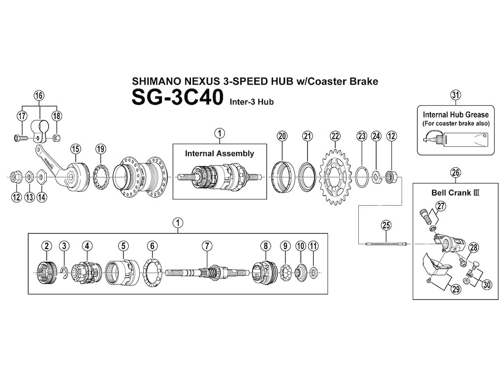 Nexus 3   Planethjuls Enhed Til Sg 3c40 fra Shimano