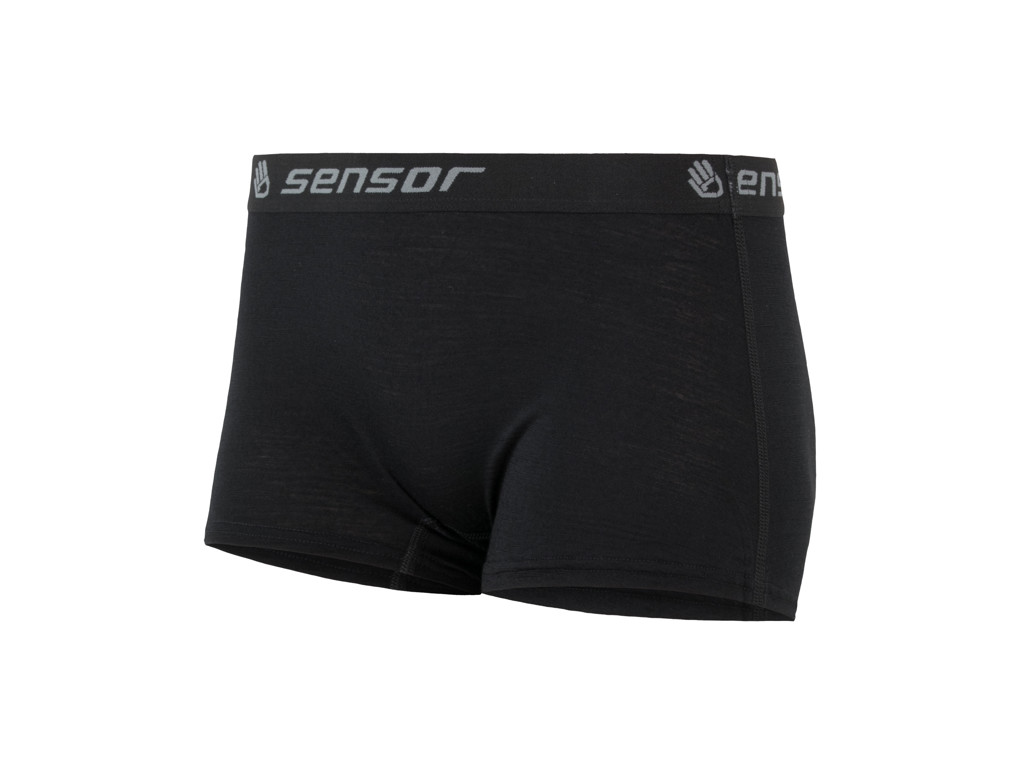 Merino Active Boyshort   Uldunderbukser M. Kort Ben   Dame   Sort   Str. S fra Sensor