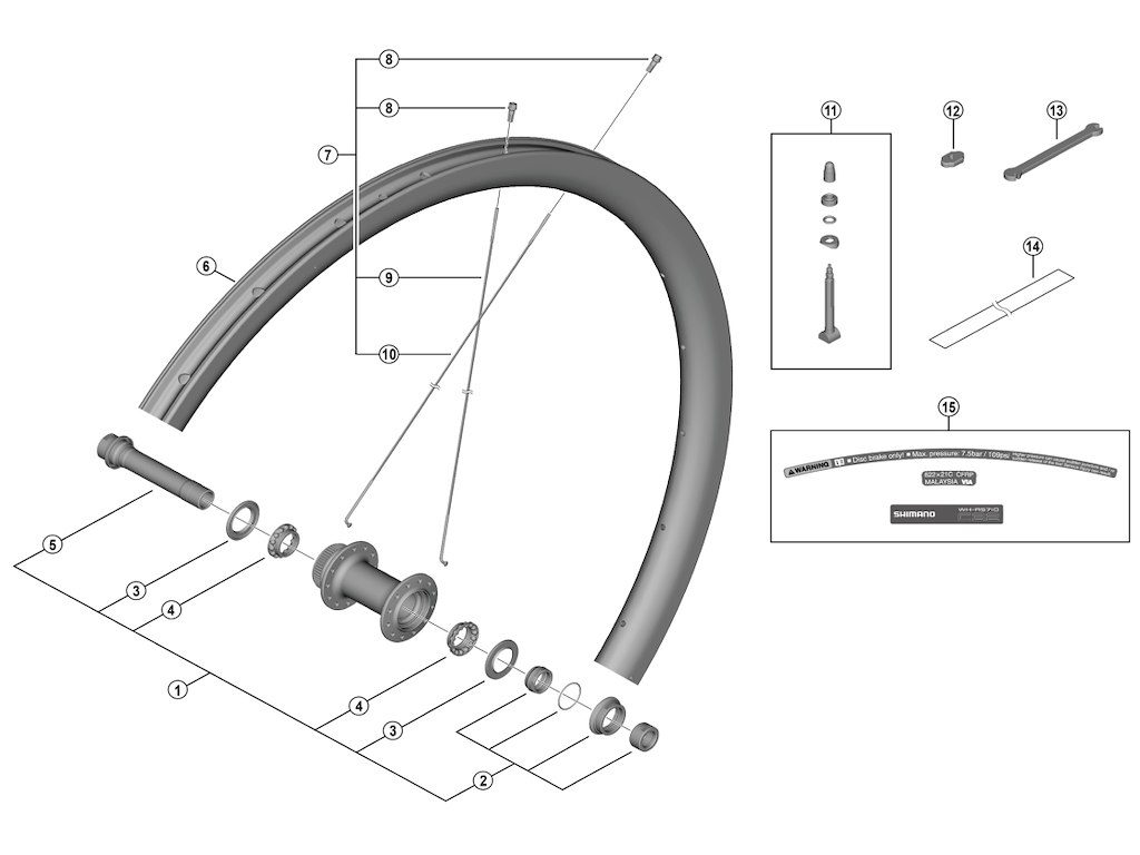 Aksel Til Forhjul Model Wh Rs710 C32 Tl F fra Shimano