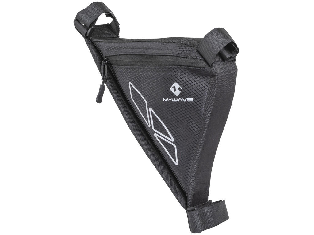 M Wave Rotterdam Tri   Cykeltaske Til Stel   Velcro Montering   Sort fra M-wave