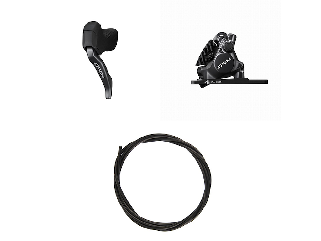 Grx Hydraulisk Bremsesæt Til Gravel    Front Venstre   Resin Med Finne fra Shimano