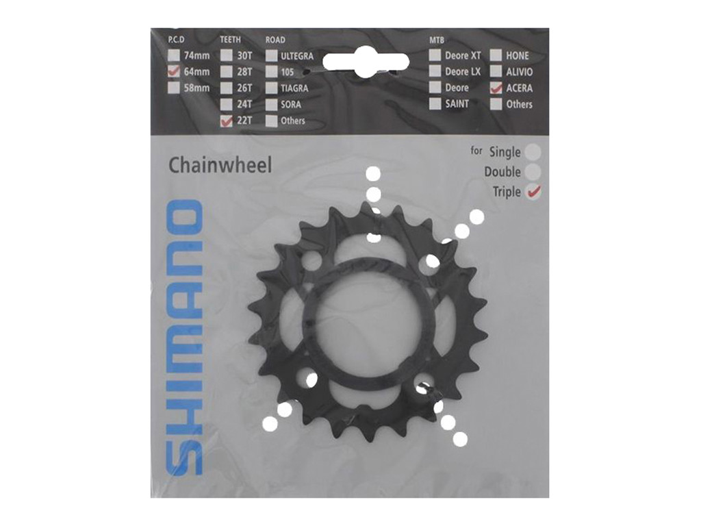 Acera   22 Tands Klinge Mtb   Bcd64   Sort   Fc M361 fra Shimano