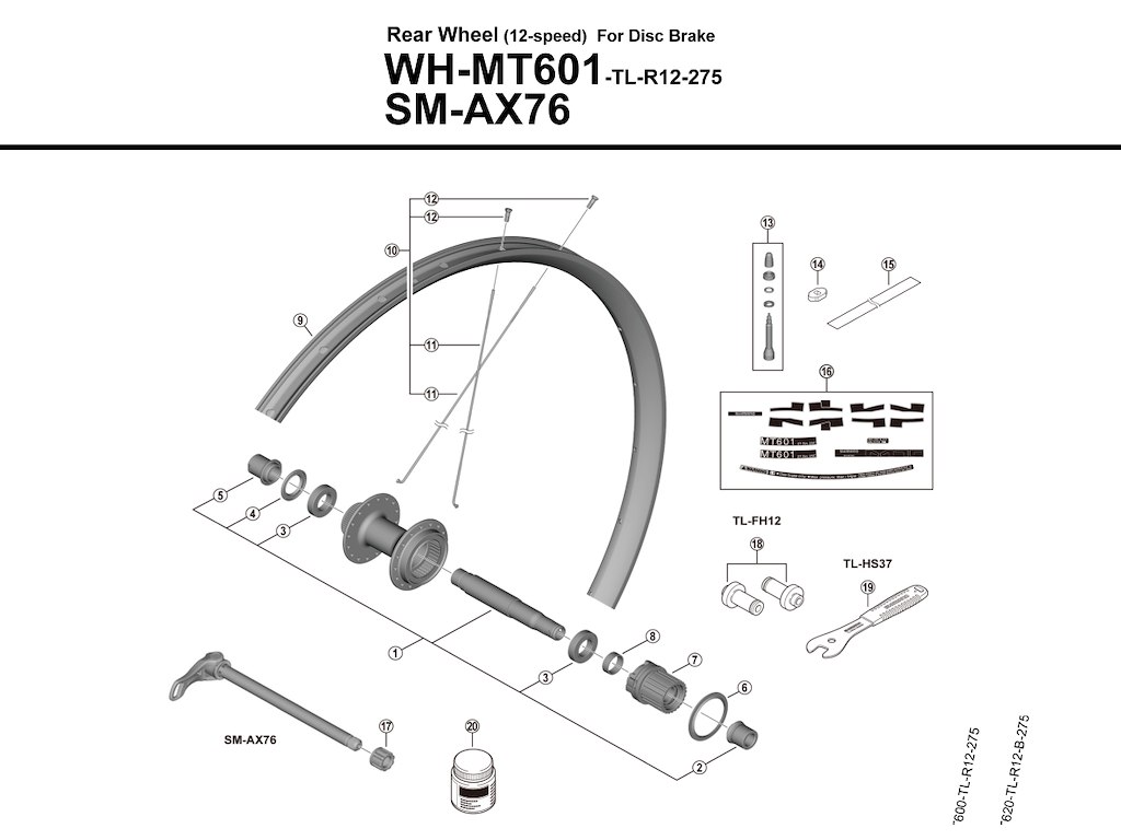 Eger 267.5mm Lang Til Baghjul Model Wh Mt601 Tl R12 275 fra Shimano
