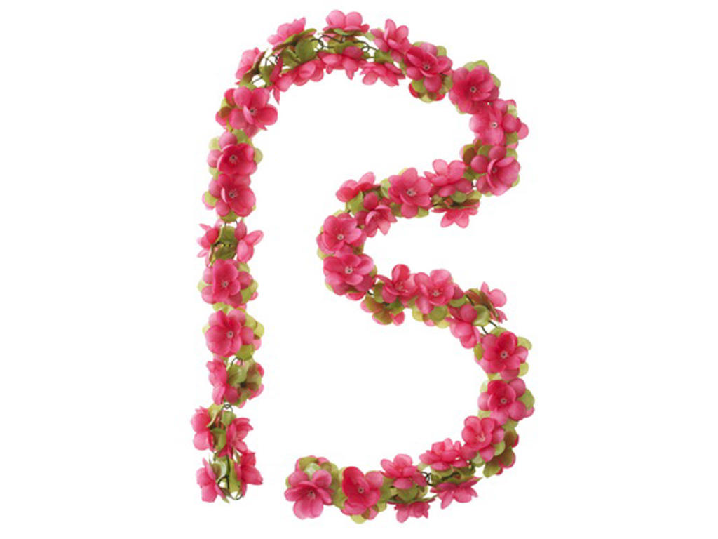 Blomsterkrans Rosa Plast Til Cykelkurv fra Basil