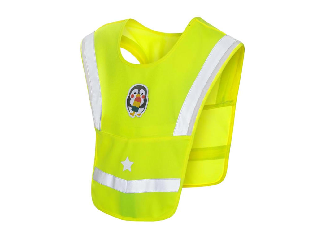 Refleksvest Til Børn Med Led Lys   Gul   Str. 146 158 fra Heyreflect