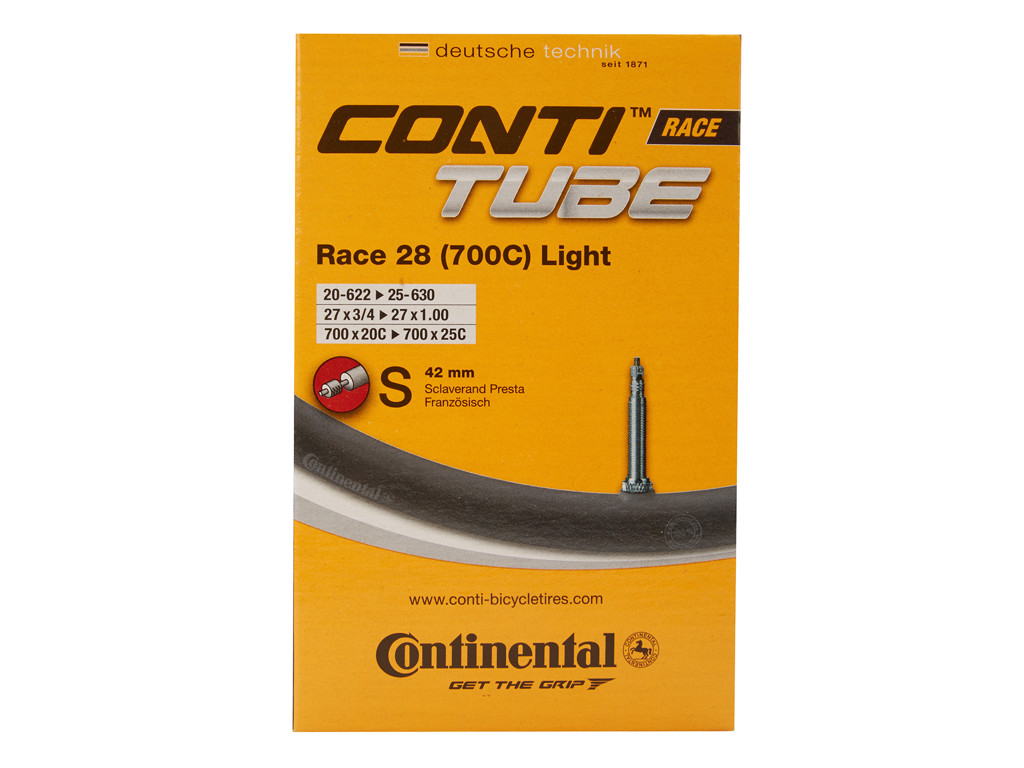 Race 28 Light   Cykelslange   Str. 700x20 25c   42 Mm Racerventil fra Continental