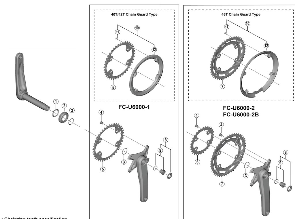 Cues Bolt Enhed Til Kranksæt Model Fc U6000 fra Shimano