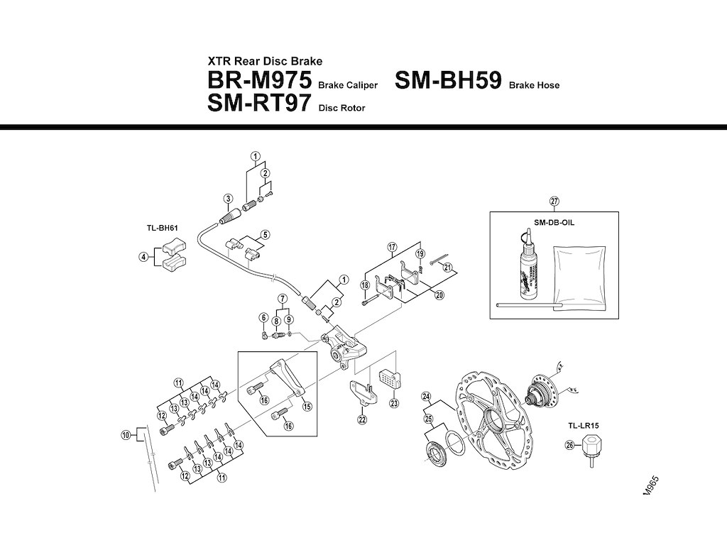 O Ring Til Br M975 M775 Og Br M555 M965 fra Shimano