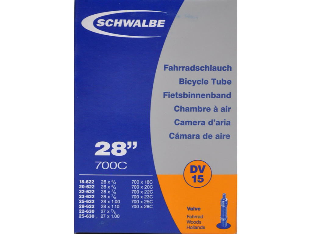 Slange 700 X 18 28c Med Almindelig Ventil Dv15 fra Schwalbe