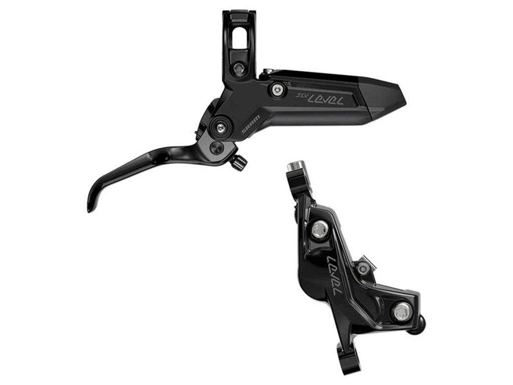 Level Silver Stealth   Hydraulisk Bremsesæt   4 Stempler   Bag   Sort fra Sram