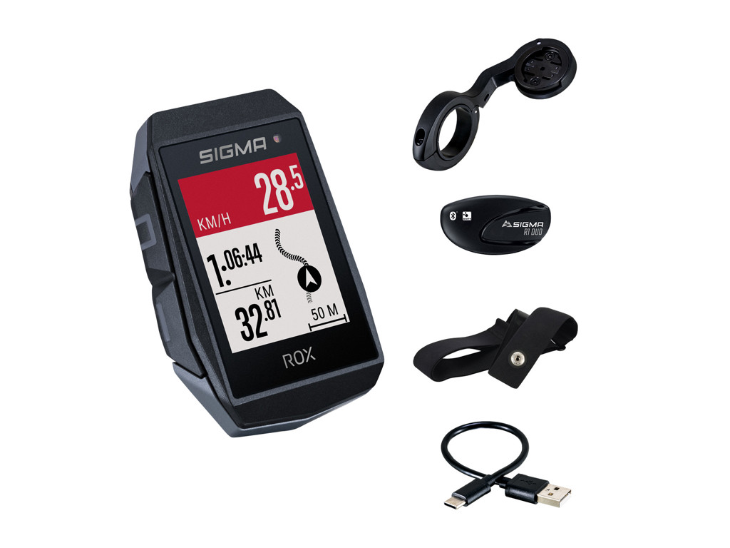 Sigma Rox 11.1 Evo   Cykelcomputer Med Gps   Med Pulsmåler   Sort fra Sigma Sport