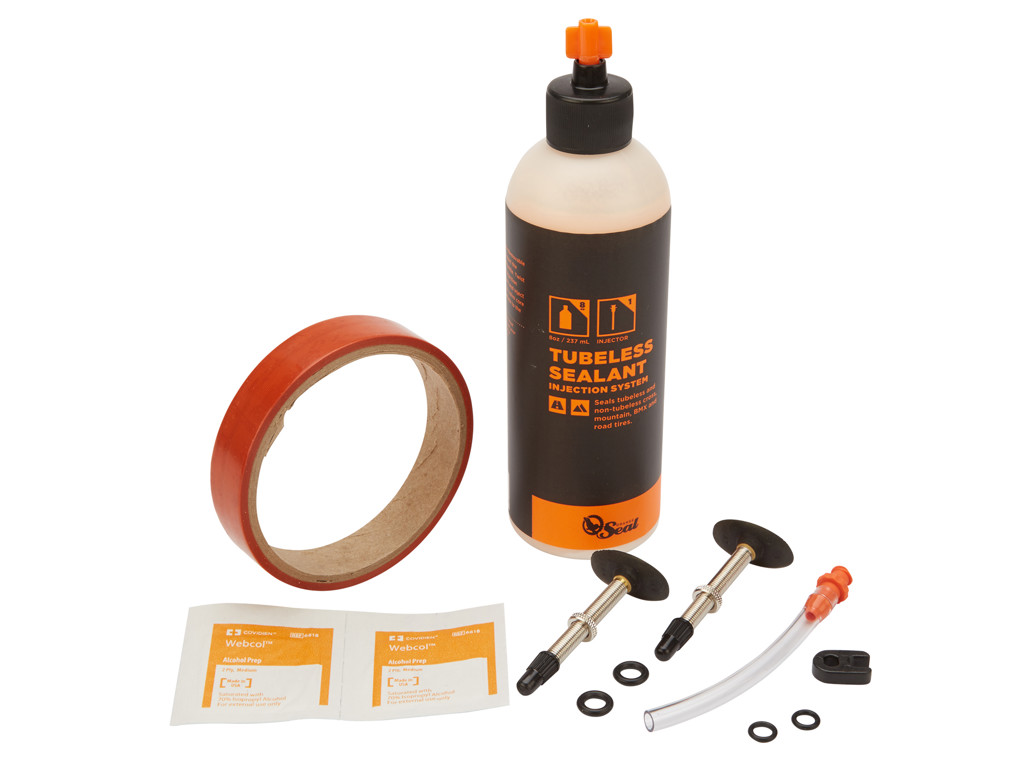 Tubeless Kit   18 Mm Fælgtape   237 Ml. Regular Væske fra Orange Seal