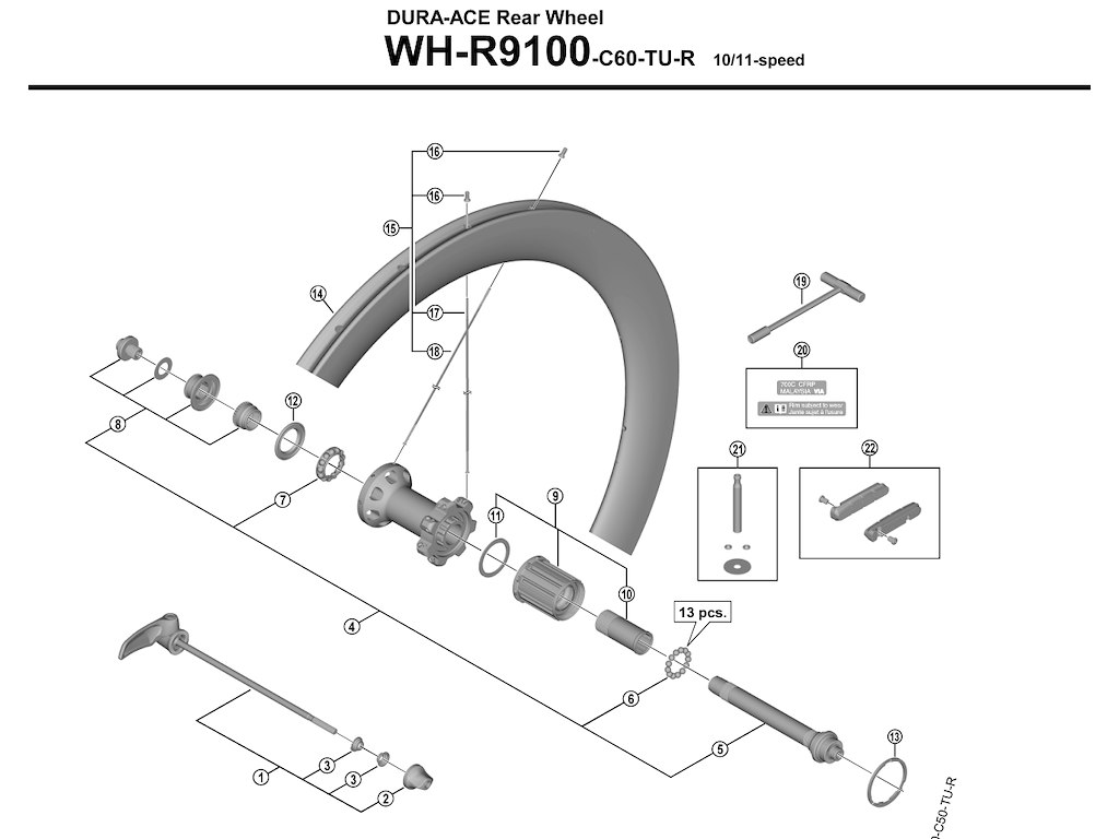 Dura Ace Eger Til Baghjul Model Wh R9100 C60 Tu R   278,5mm Lang fra Shimano
