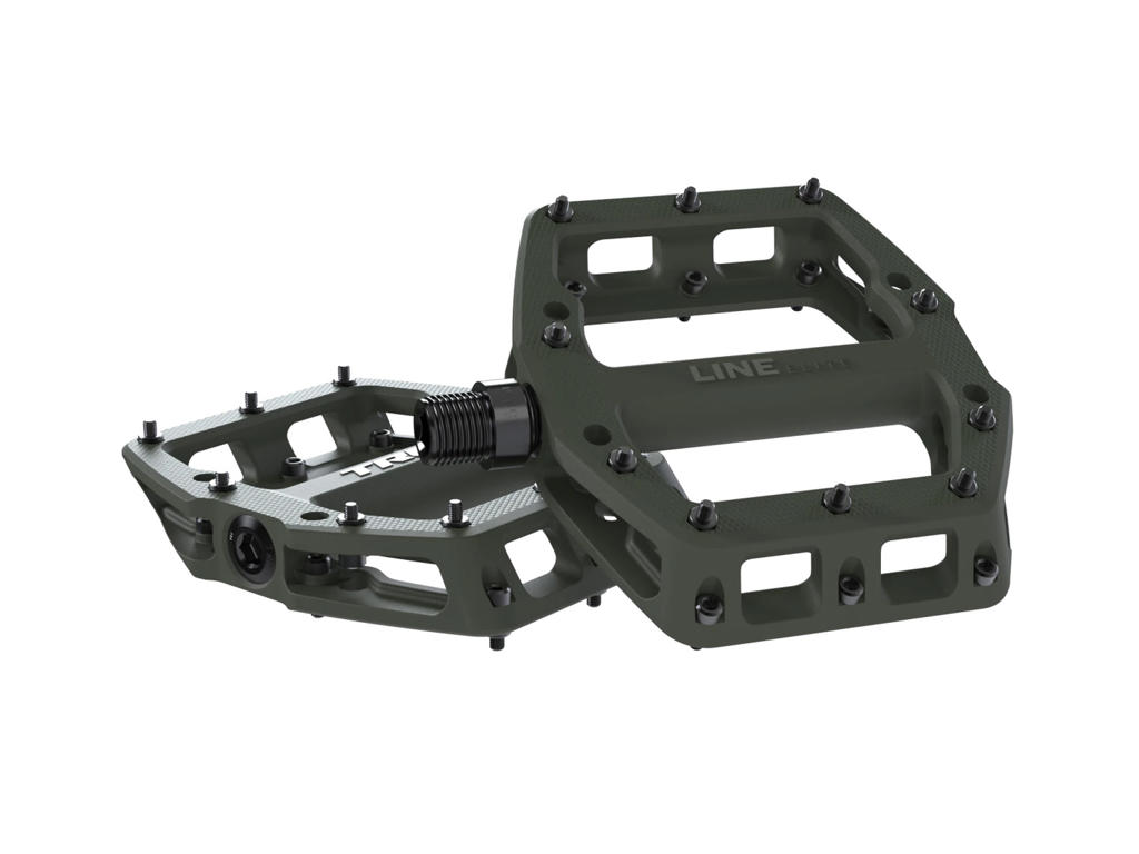 Line Elite   Platform Pedaler Mtb   Oliven Grøn   15mm 9 16" fra Trek