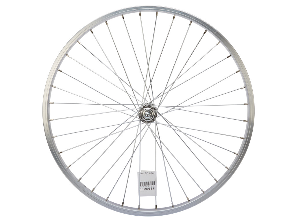 24" Forhjul   Aluminiumsfælg   19 507   2 Mm Eger   Sølv fra Contec