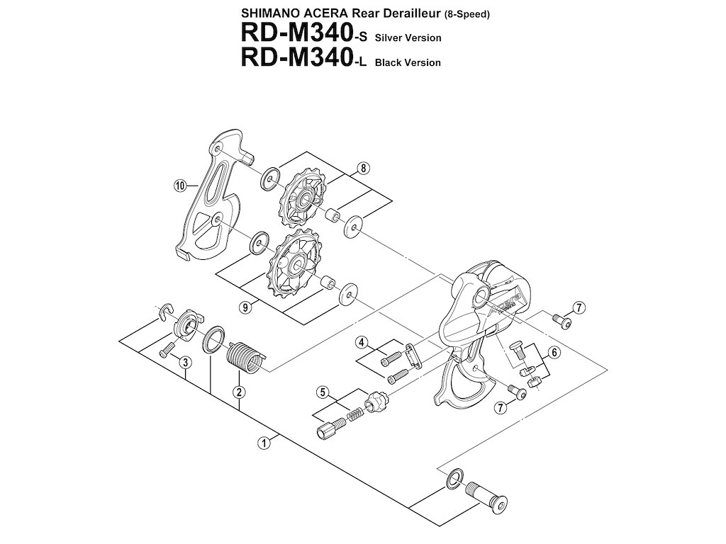 Monteringsbolt For Bagskifter Rd M340 fra Shimano