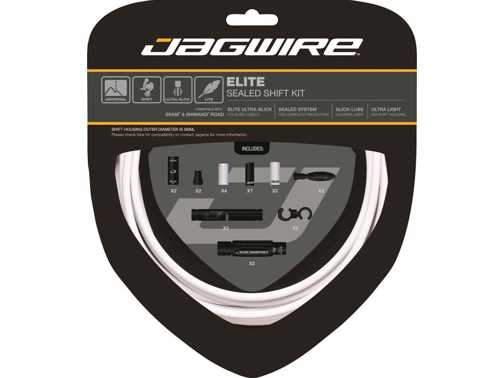 Elite Sealed Gearkabelsæt Med Sts El   2 Stk   Hvid fra Jagwire
