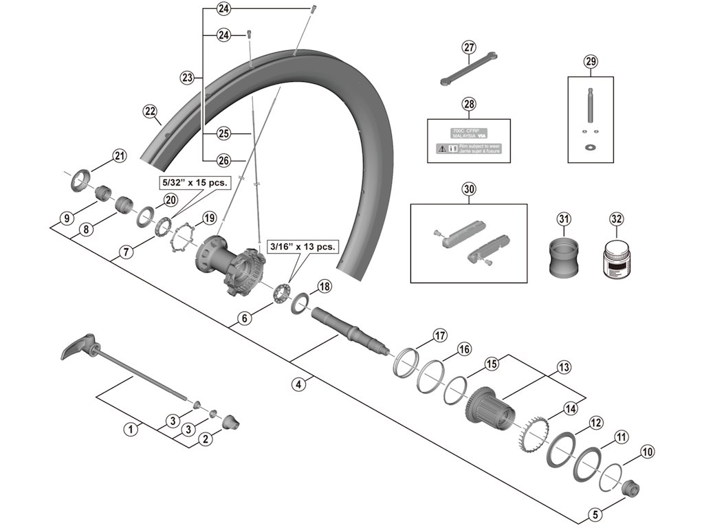 Dura Ace Konus Venstre Til Baghjul Model Wh R9200 C50 Tu R fra Shimano