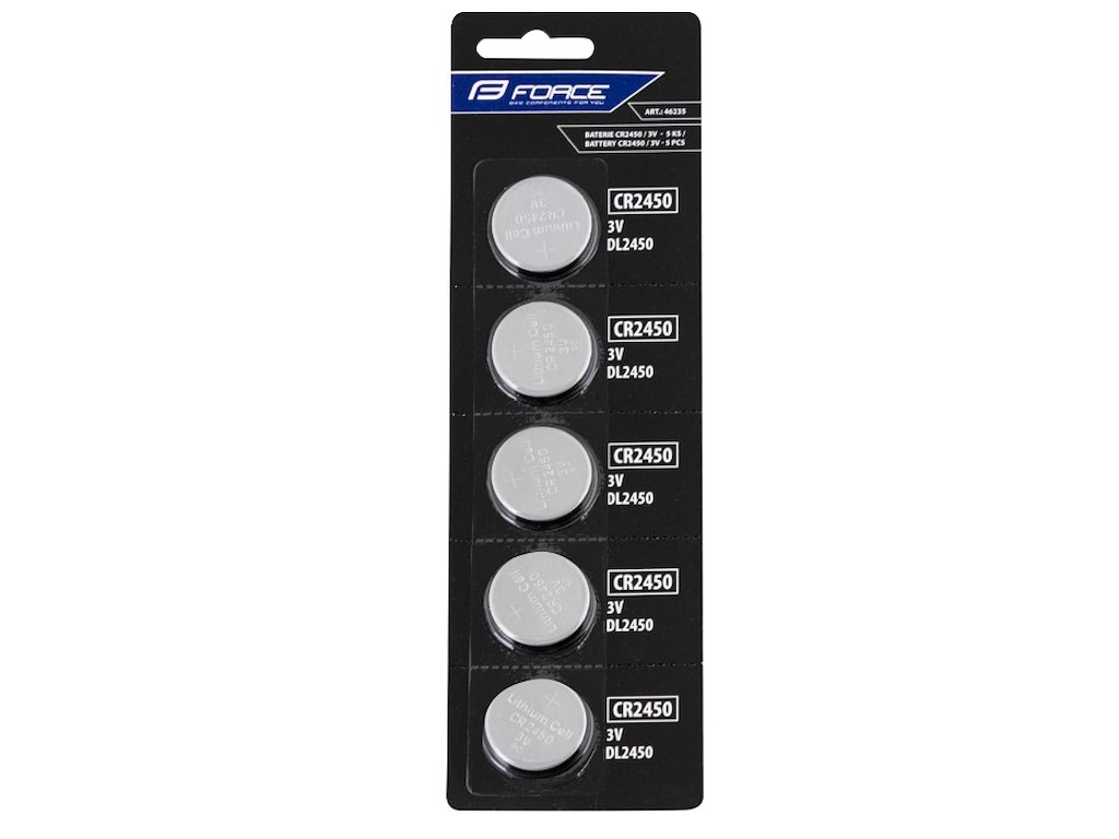 5 Stk. Cr2450 3v Knapcellebatterier fra Force