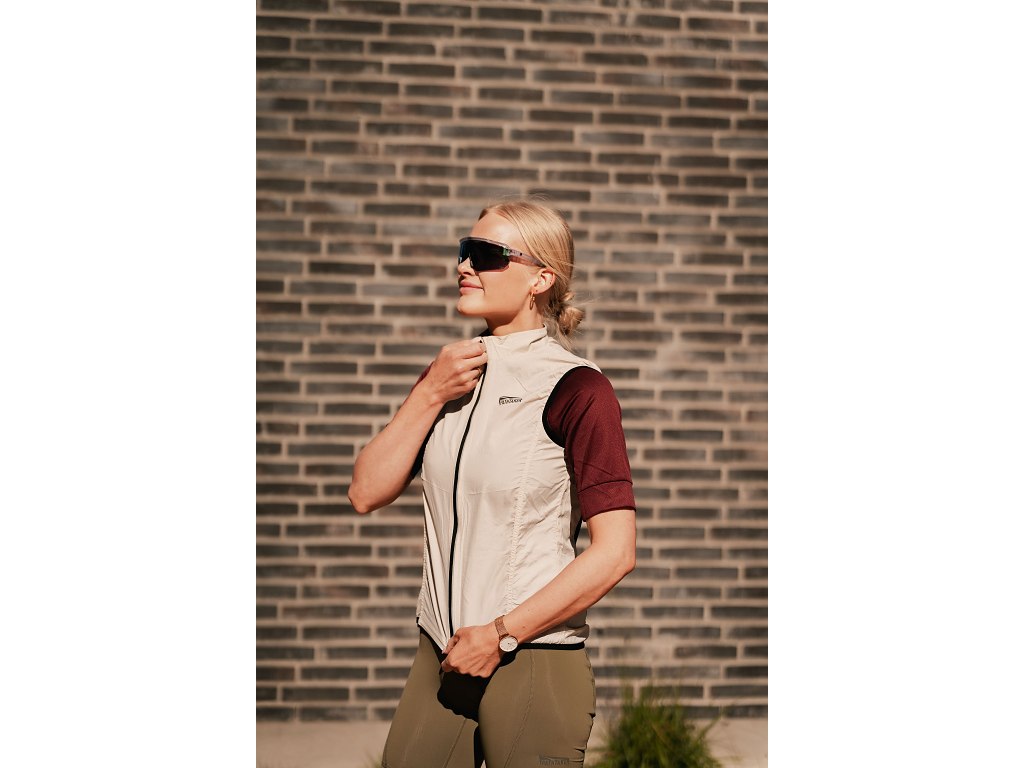 Cykelvest   Windvest   Offwhite   Kvinde   M fra Pathtaker