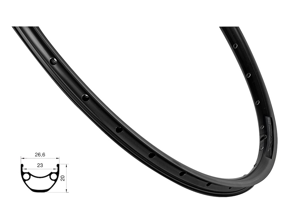 Xc Basic Fælg 29"(622x23) Aluminium 32 Eger Huller   Skivebremse   Sort fra Force