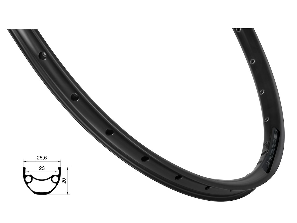 Xc Basic Fælg 27,5"(584x23) Aluminium 36 Eger Huller   Skivebremse   Sort fra Force
