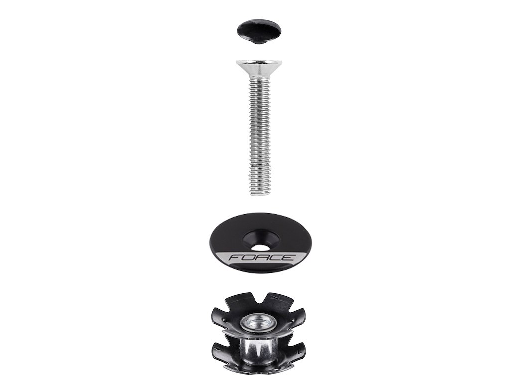 Star Nut  Ahead 1 1 8'' Aluminium   Sort fra Force